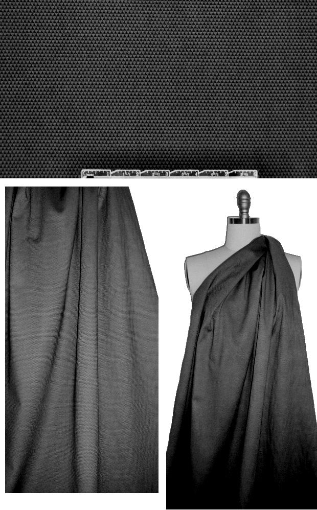 NY designer textured stretch cotton - black