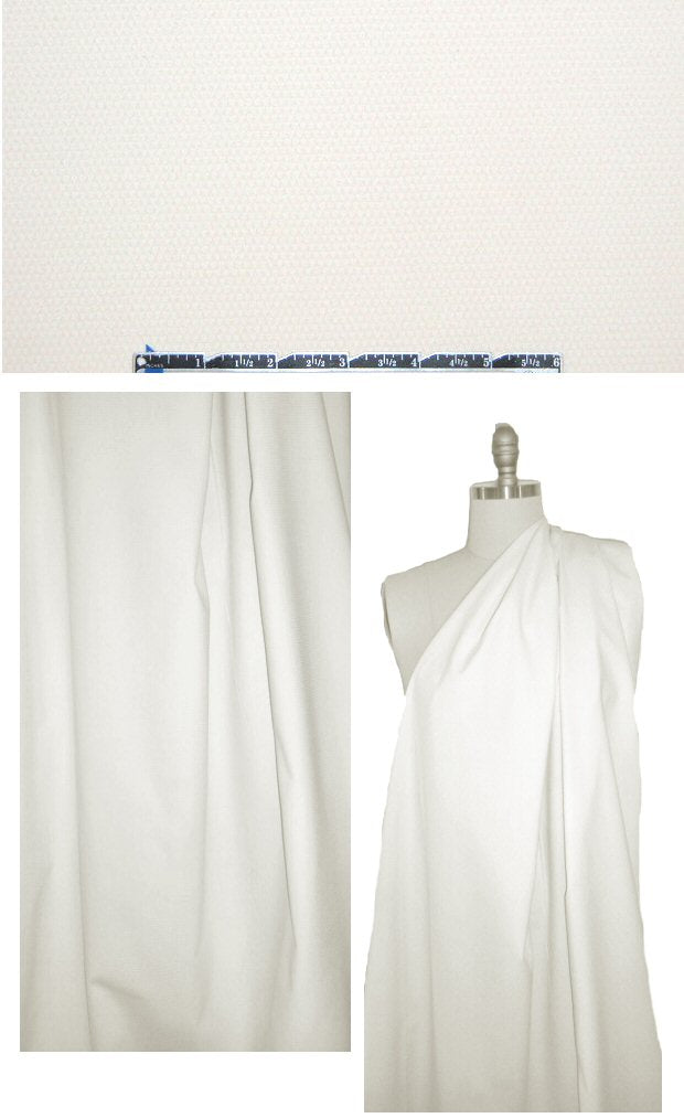 NY designer textured stretch cotton - creamy ivory