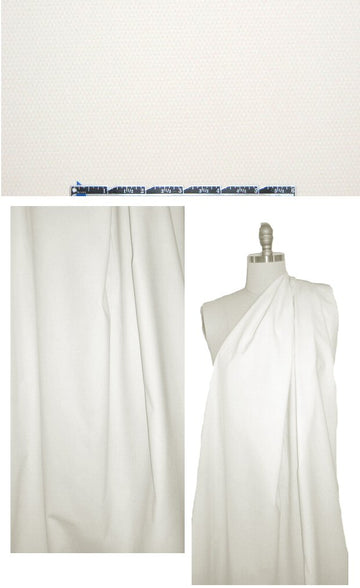 NY designer textured stretch cotton - creamy ivory