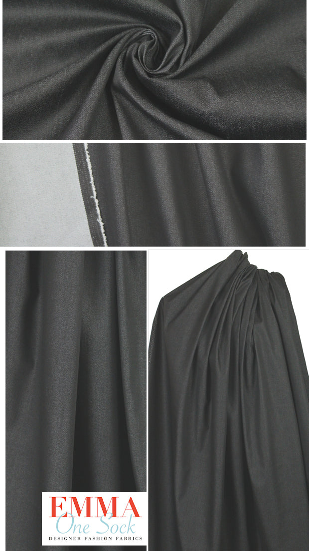 upscale lighter weight black stretch denim