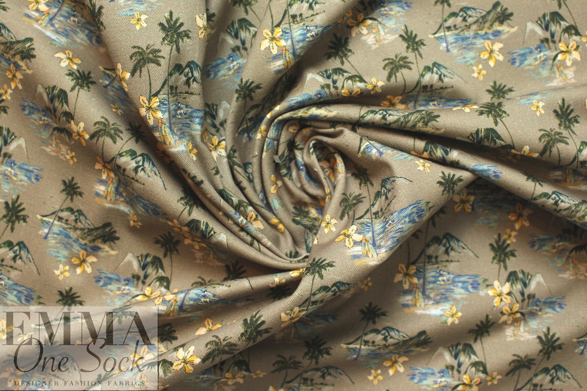 French 'island kitch' cotton stretch denim 2.125 yd