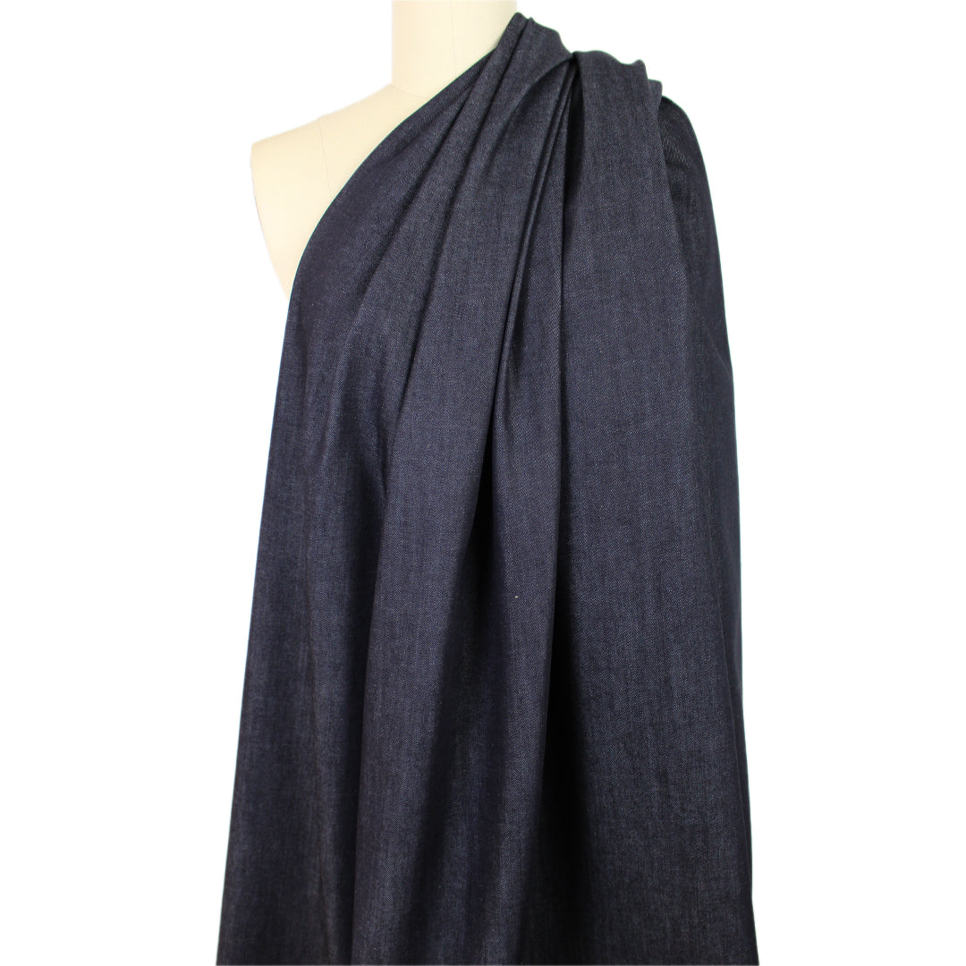 Italian cotton stretch denim - dark indigo .875 yds