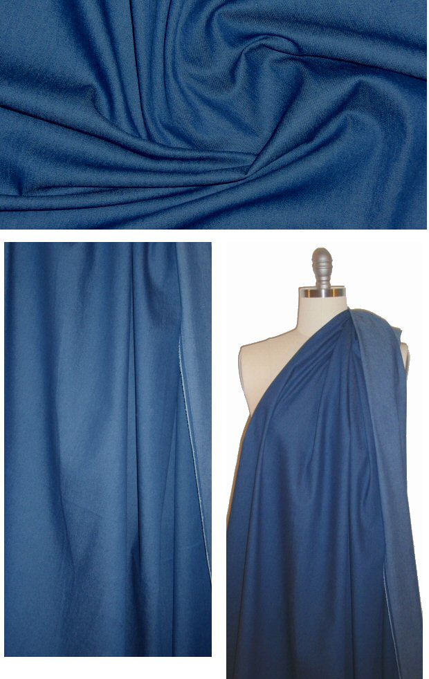 medium blue cotton blend stretch denim