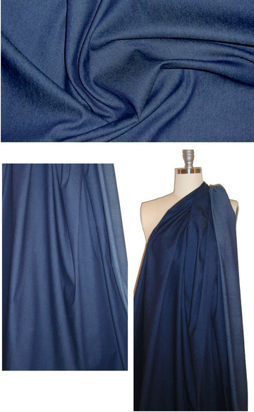 dark blue cotton blend stretch denim 1.33 yds
