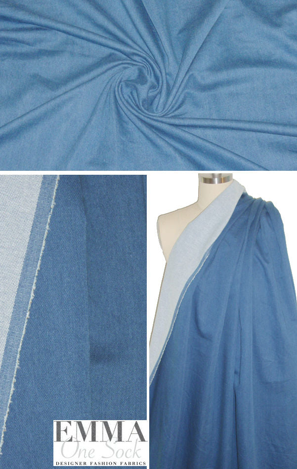 9.4 oz. lighter blue cotton blend stretch denim 1.75 yd