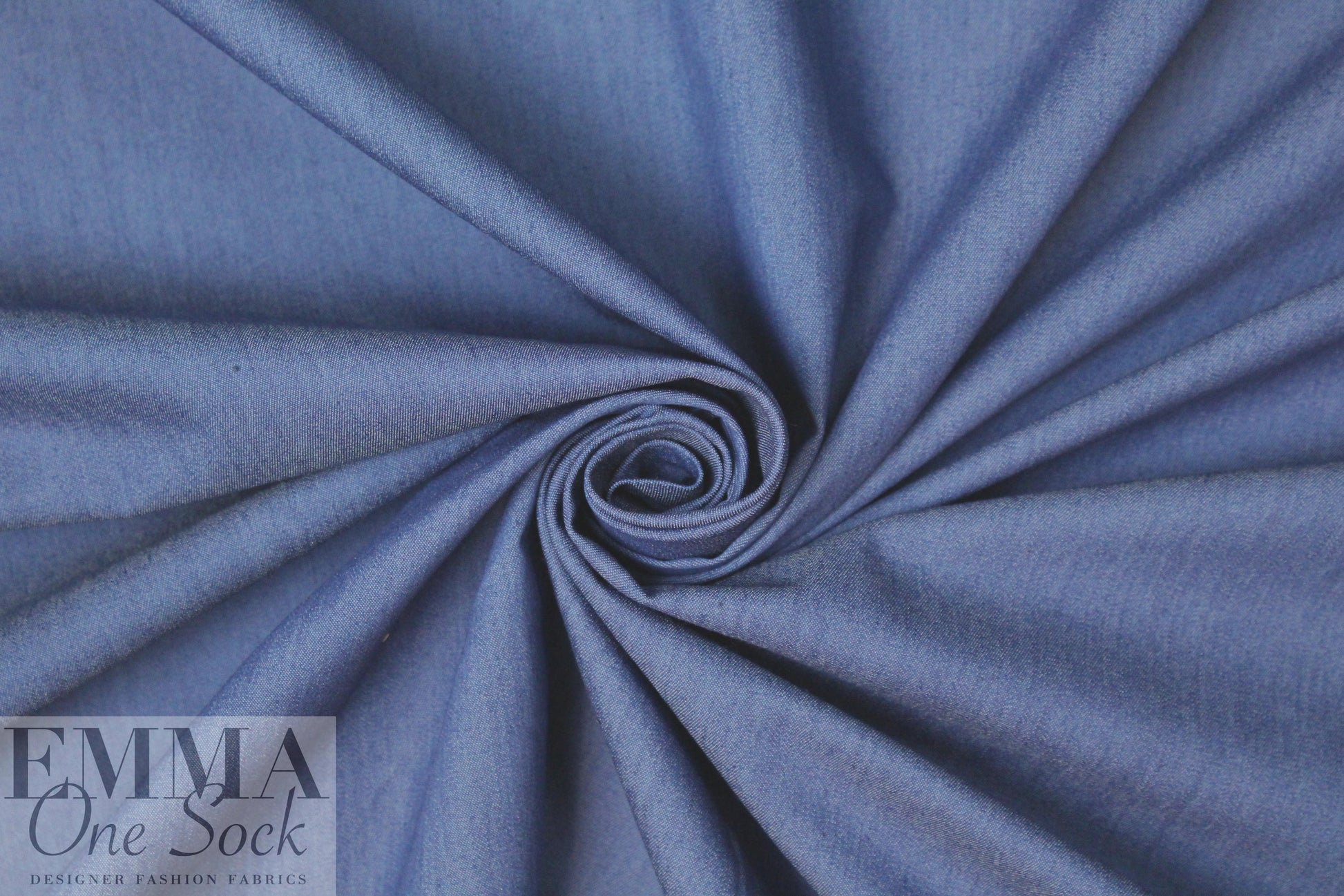 lightweight cotton blend stretch denim - med. blue 1.125 yds