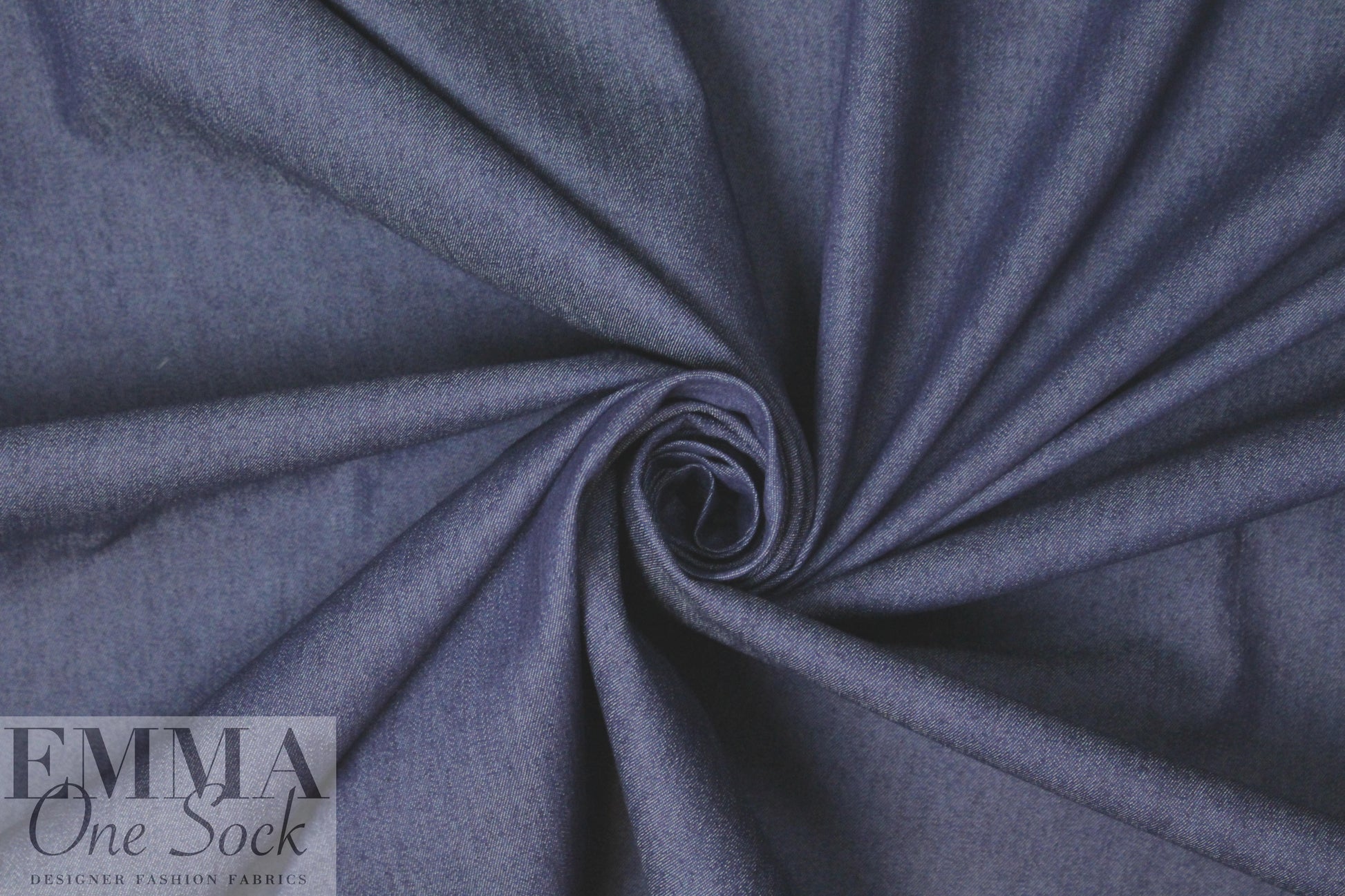 lightweight cotton blend stretch denim - dark blue 1 yard