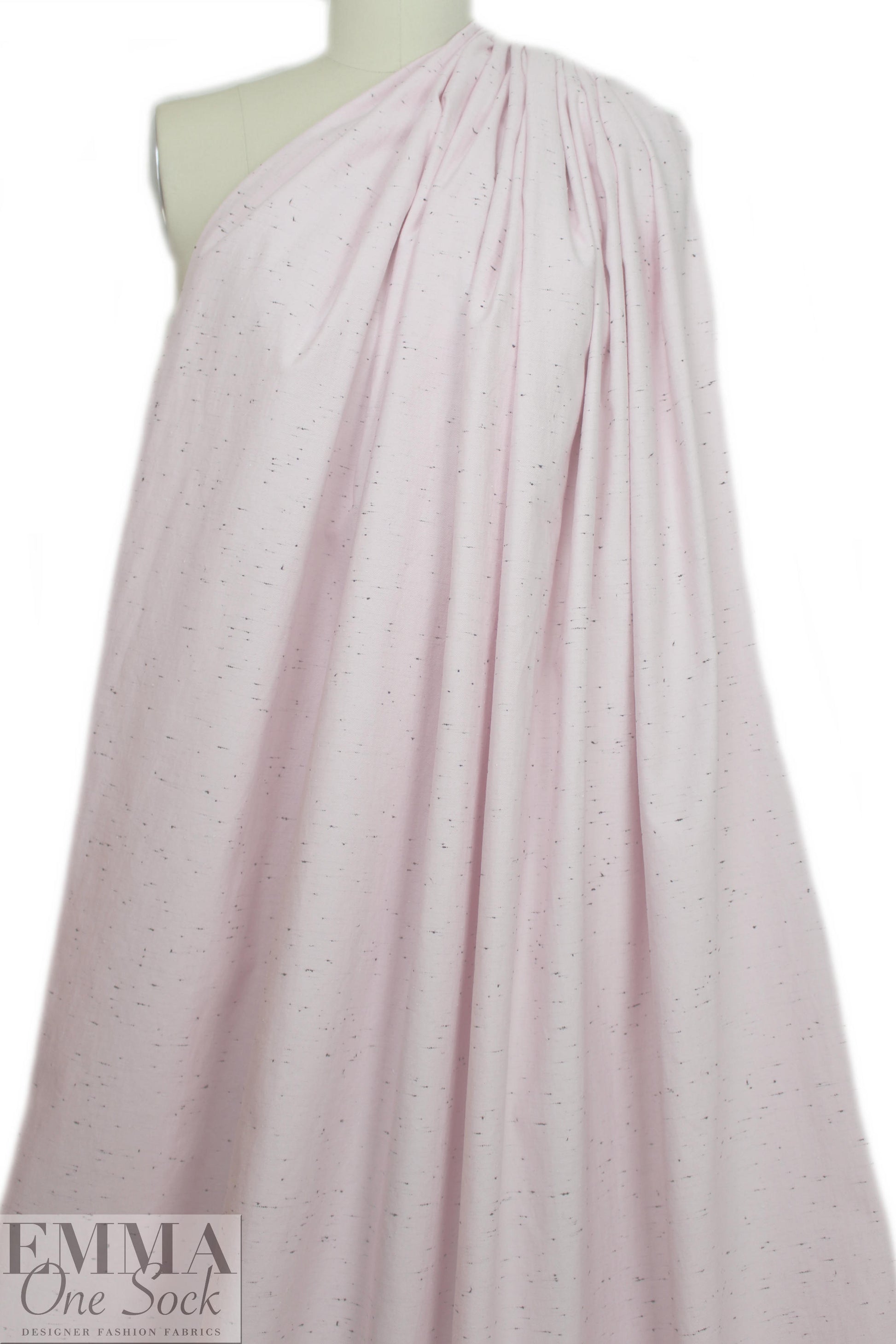 NY designer slubbed stretch denim - pale pink/black
