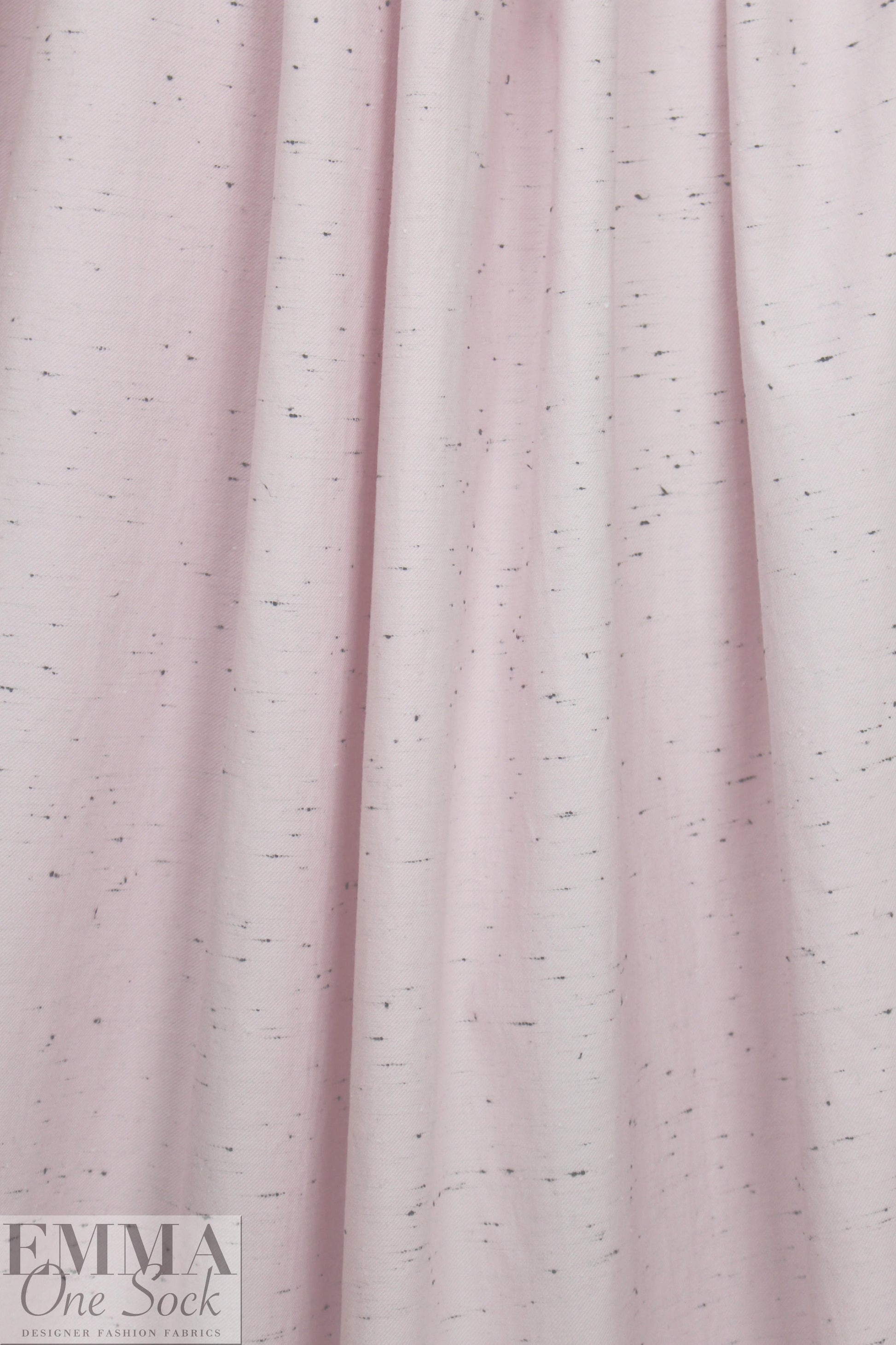 NY designer slubbed stretch denim - pale pink/black