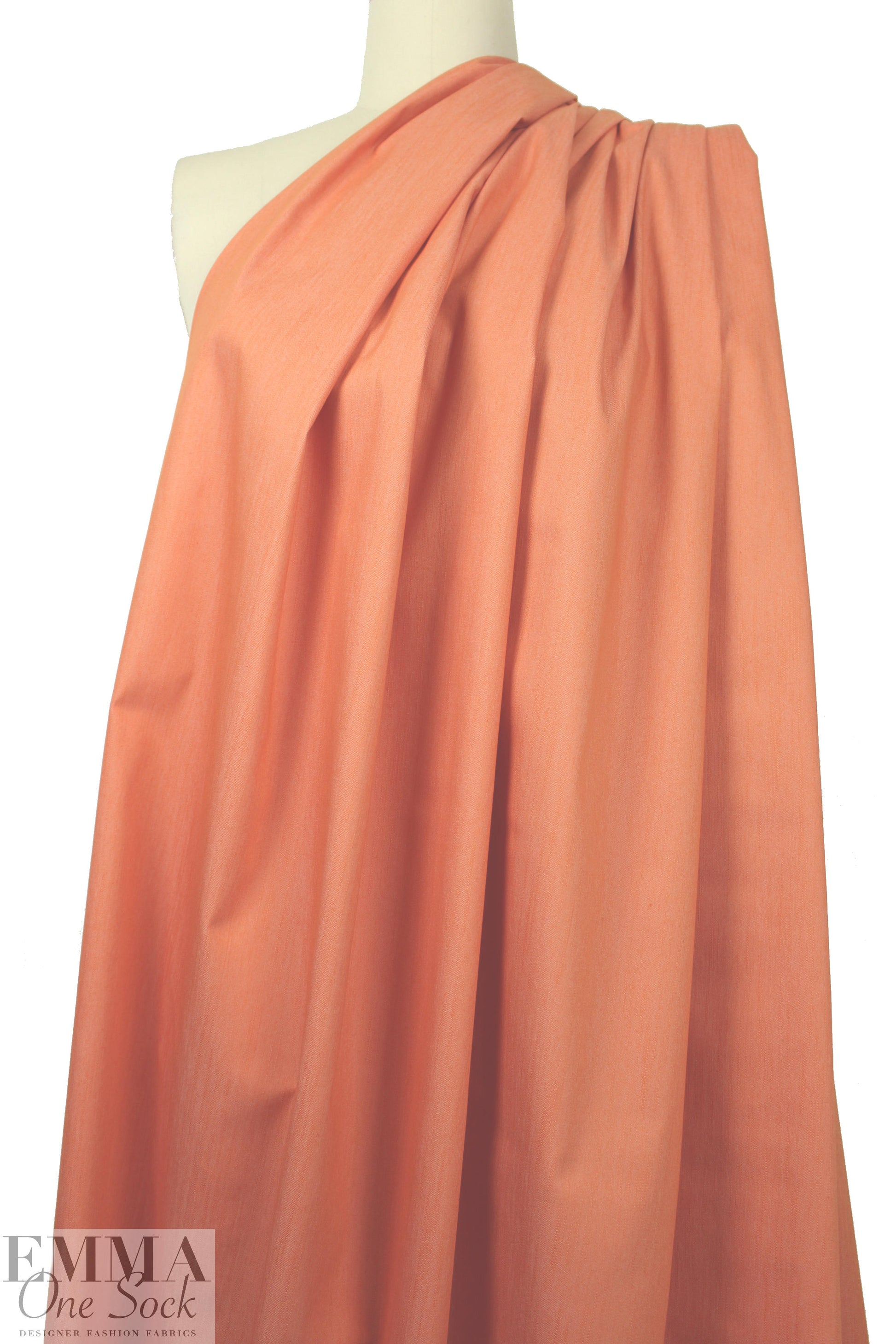 NY designer stretch cotton blend denim - papaya