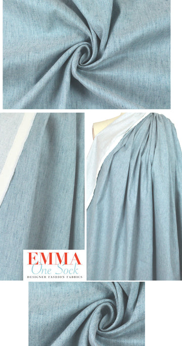 Italian bluestone linen/cotton stretch denim