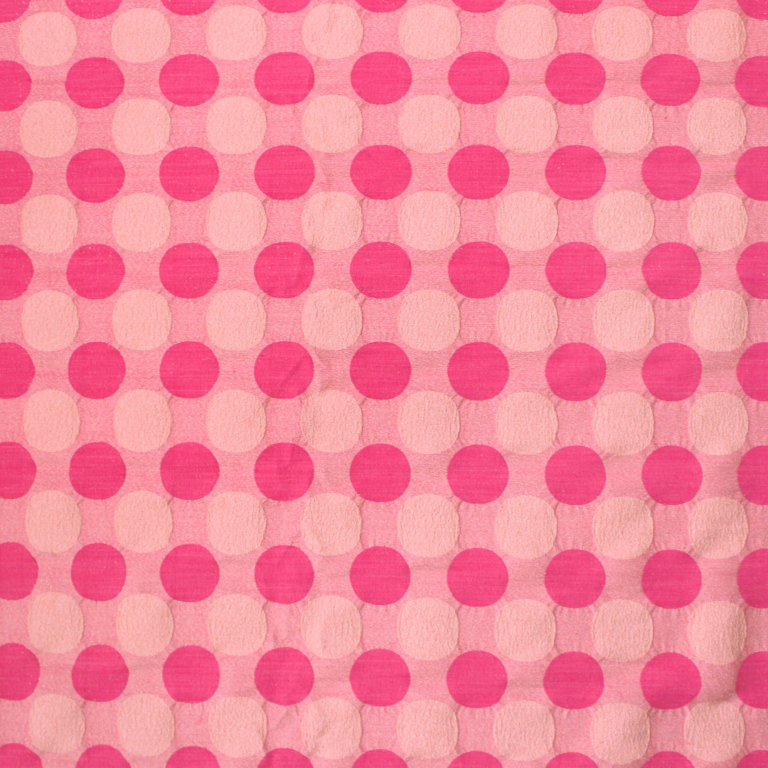 Italian 'pink Malibu' dotted bengaline stretch jacquard 1.125 yds