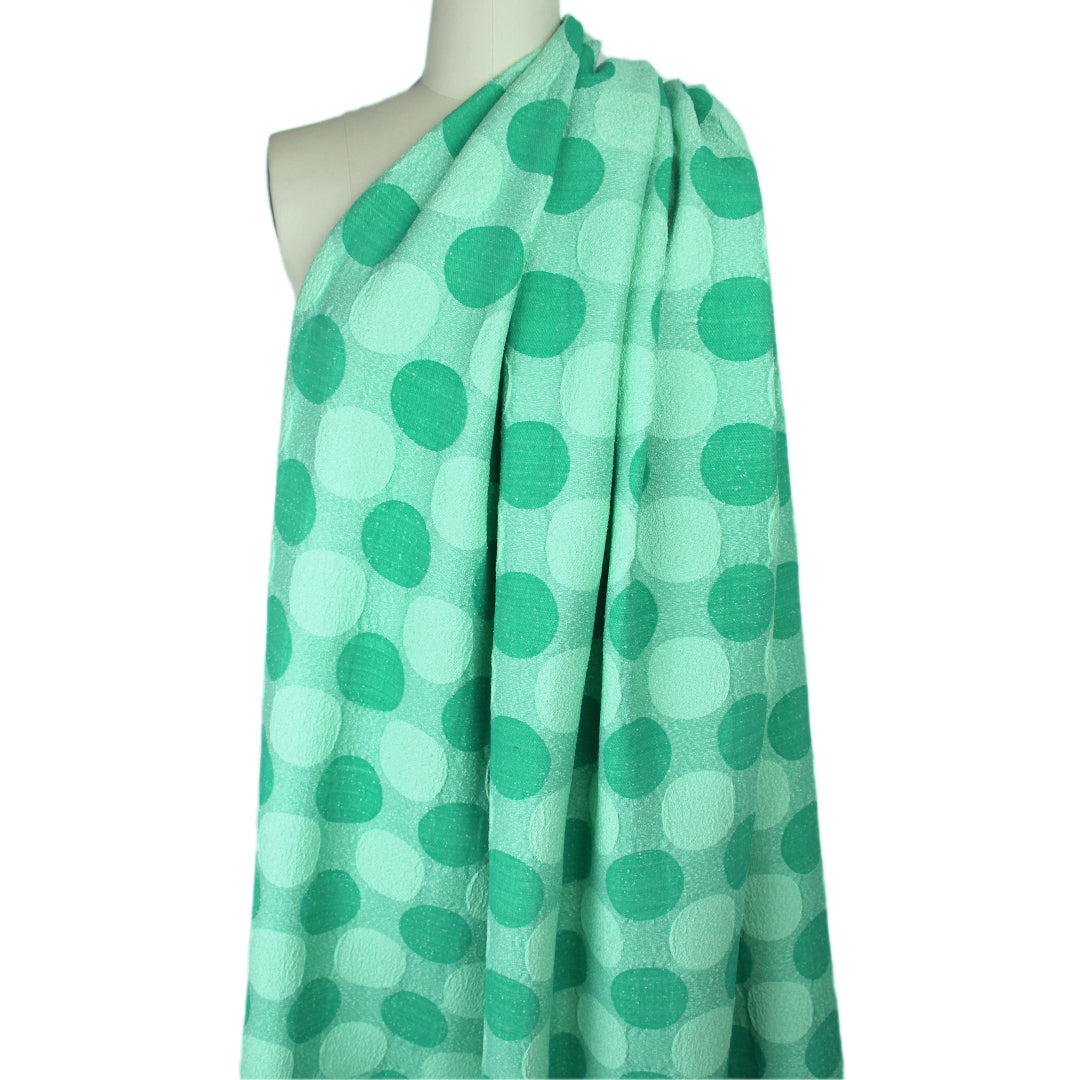 Italian 'green Malibu' dotted bengaline stretch jacquard 1.875 yds