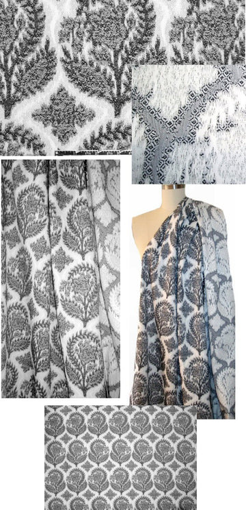 famous designer stretch jacquard - tree of life 1.75 yd