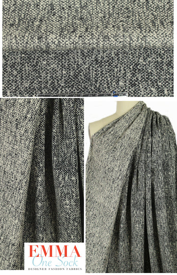 NY designer reversible stretch jacquard - black/ivory