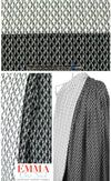Japanese reversible stretch jacquard - b/w chain link