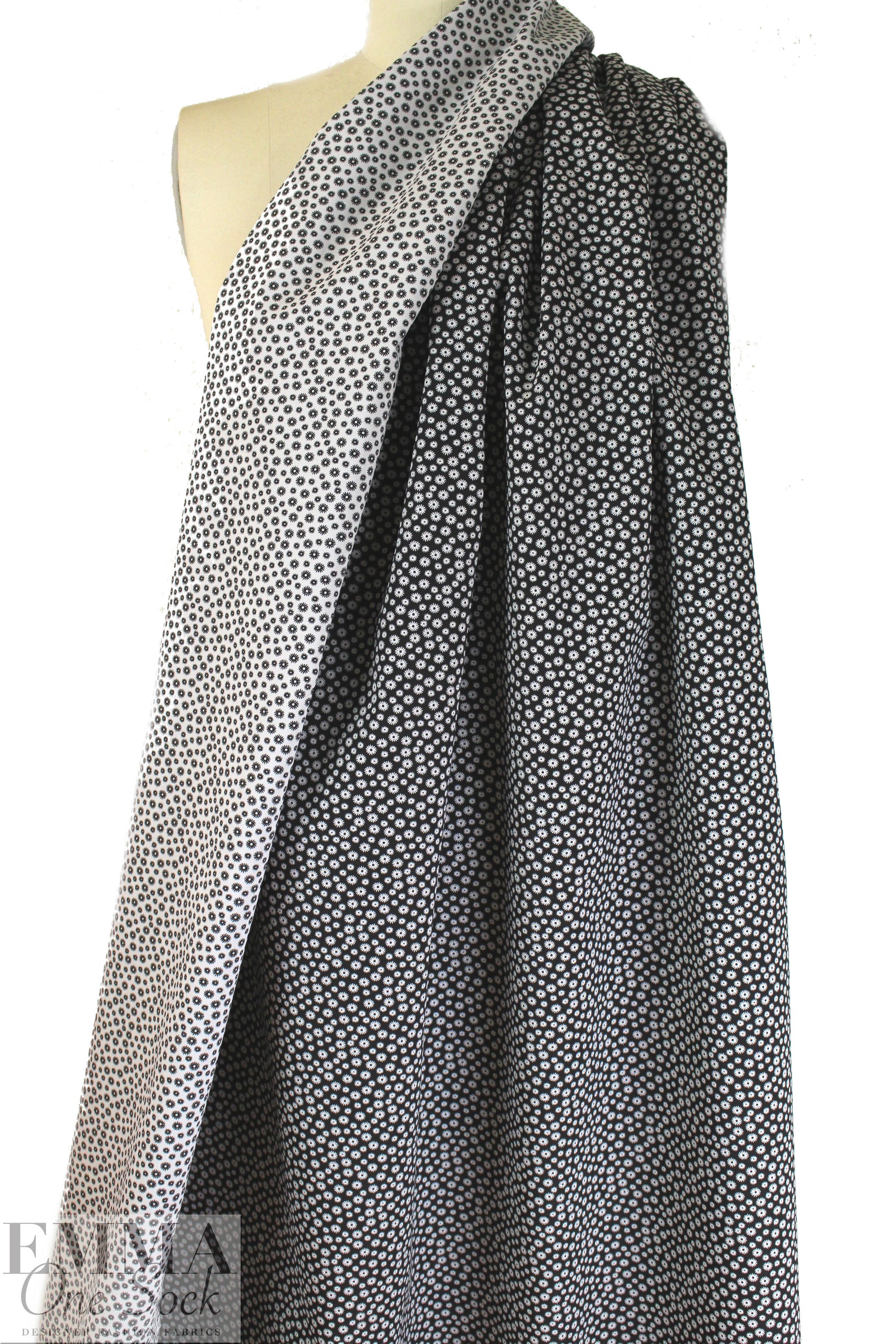 NY designer reversible stretch jacquard - black/white