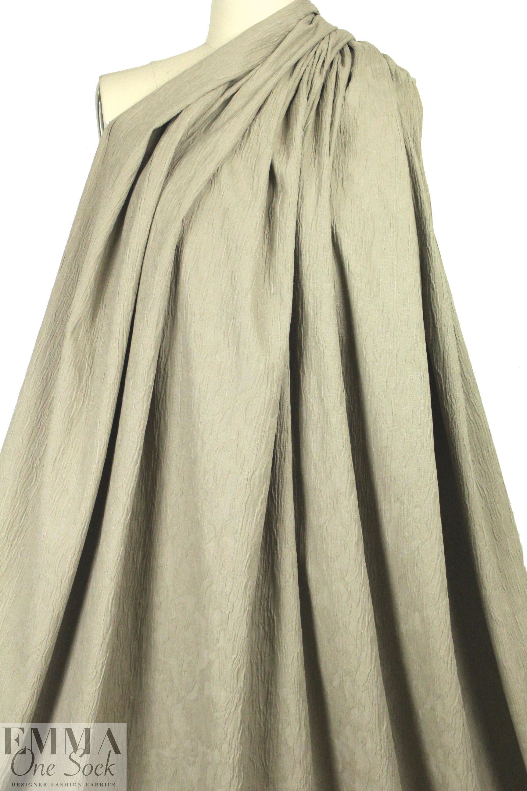 Italian textured scroll stretch jacquard - khaki