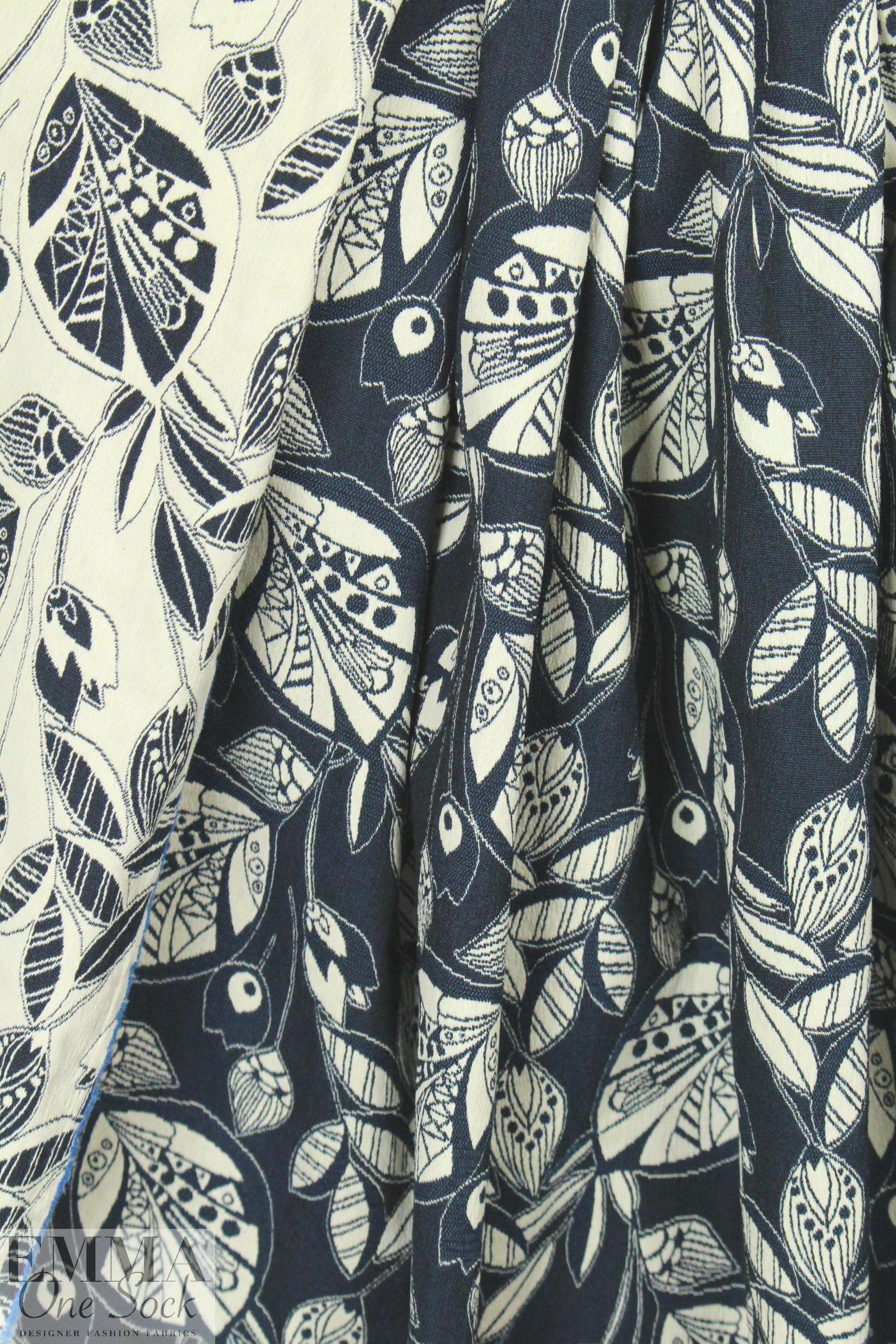 Rag & B0ne cotton stretch 'deco leaf' reversible jacquard