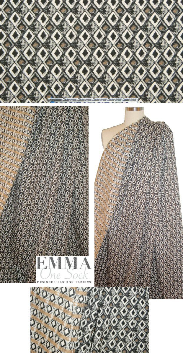 Italian stretch jacquard - argyle graphic