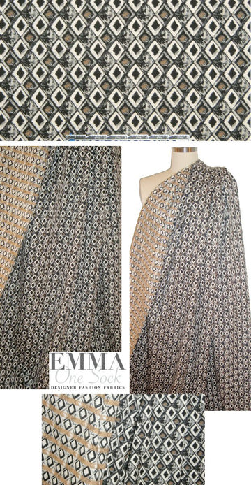 Italian stretch jacquard - argyle graphic