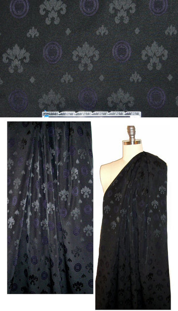 Rachel Z0e black/purple fleur de lis stretch dressweight