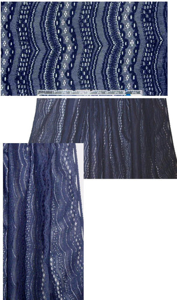 The0ry cotton blend 'crochet' sweater lace - navy 1 yard