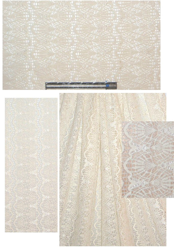 Sara Campbe11 stretch lace - ivory scallop