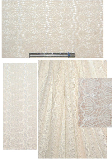Sara Campbe11 stretch lace - ivory scallop