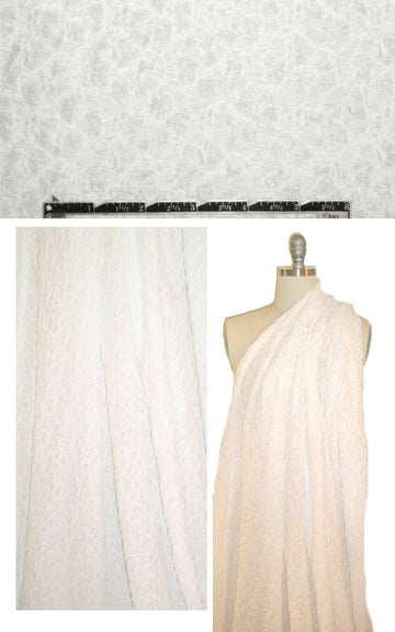 Emi1 Rutenberg crinkle texture stretch knit- white