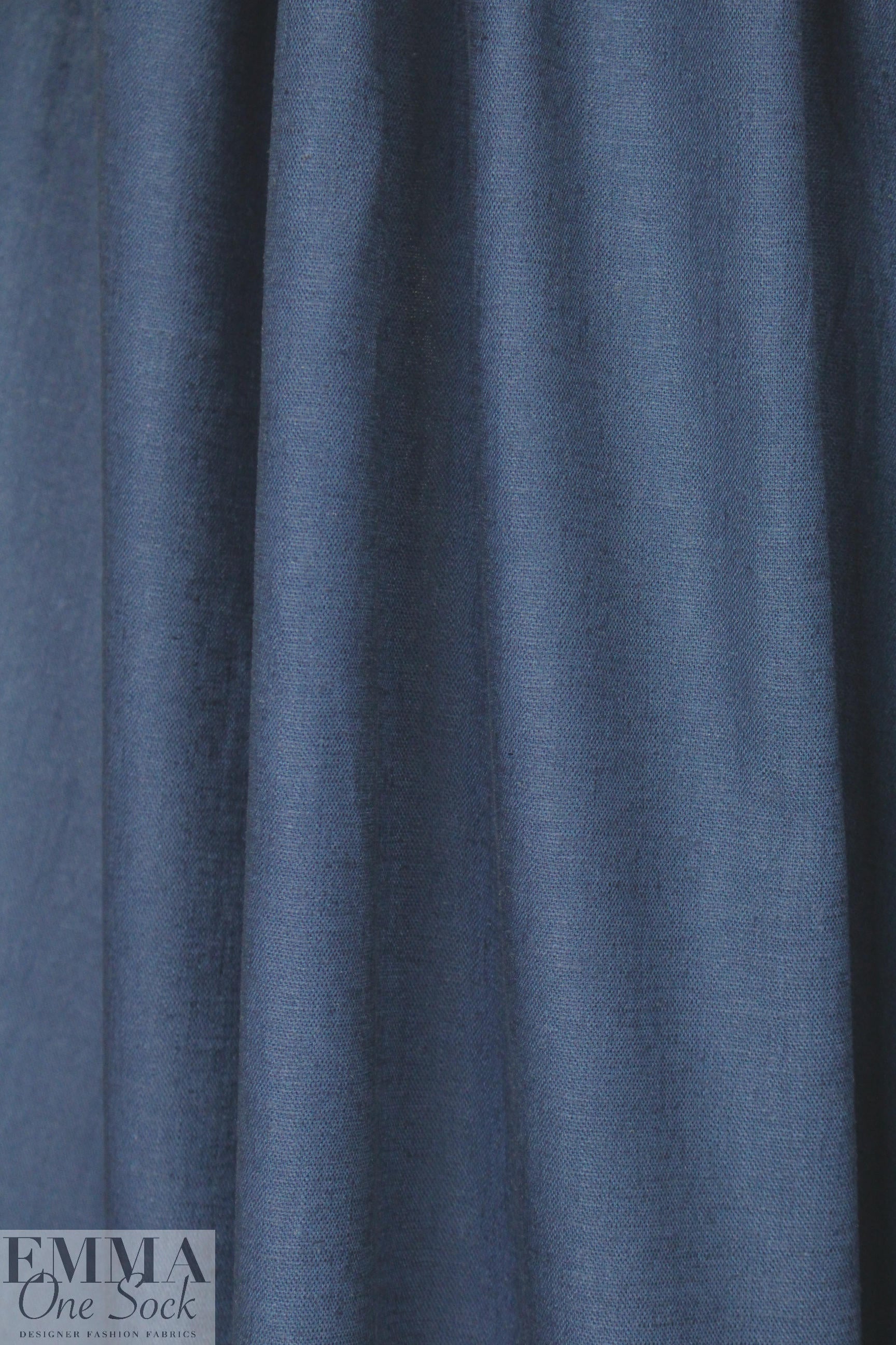 linen/rayon stretch woven - denimy blue 1.66 yds