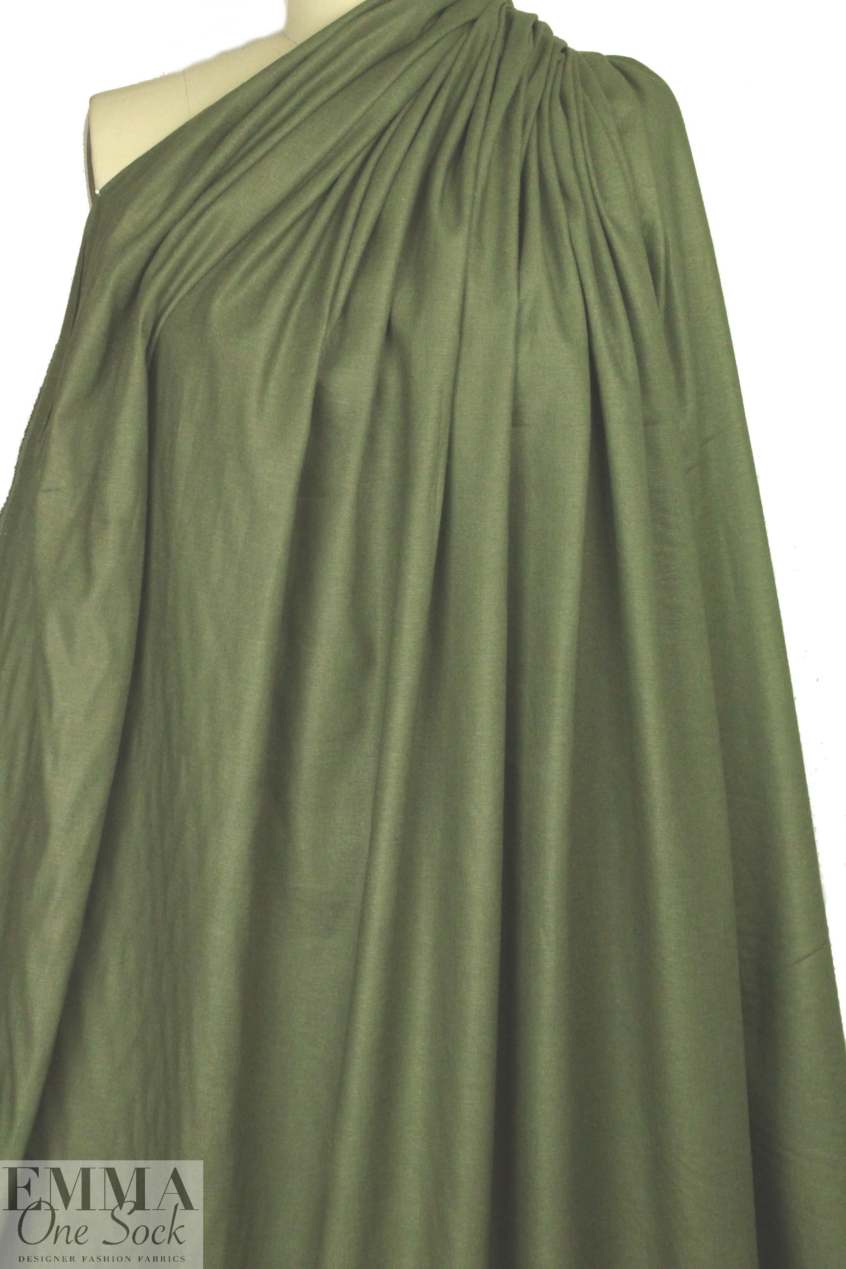 linen/rayon stretch woven - loden green 1.25 yds