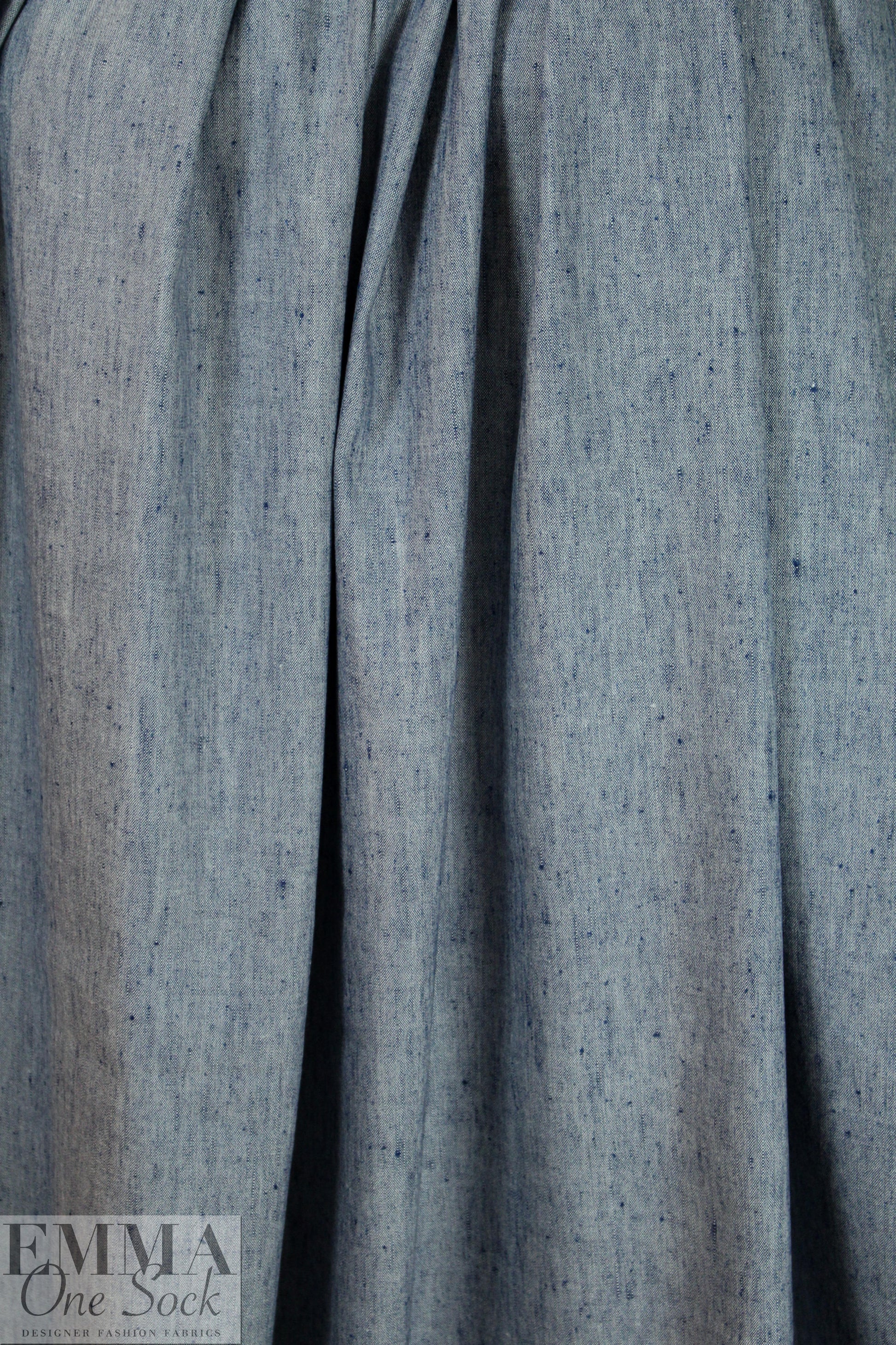 European linen/rayon stretch woven - indigo heather .9 yds