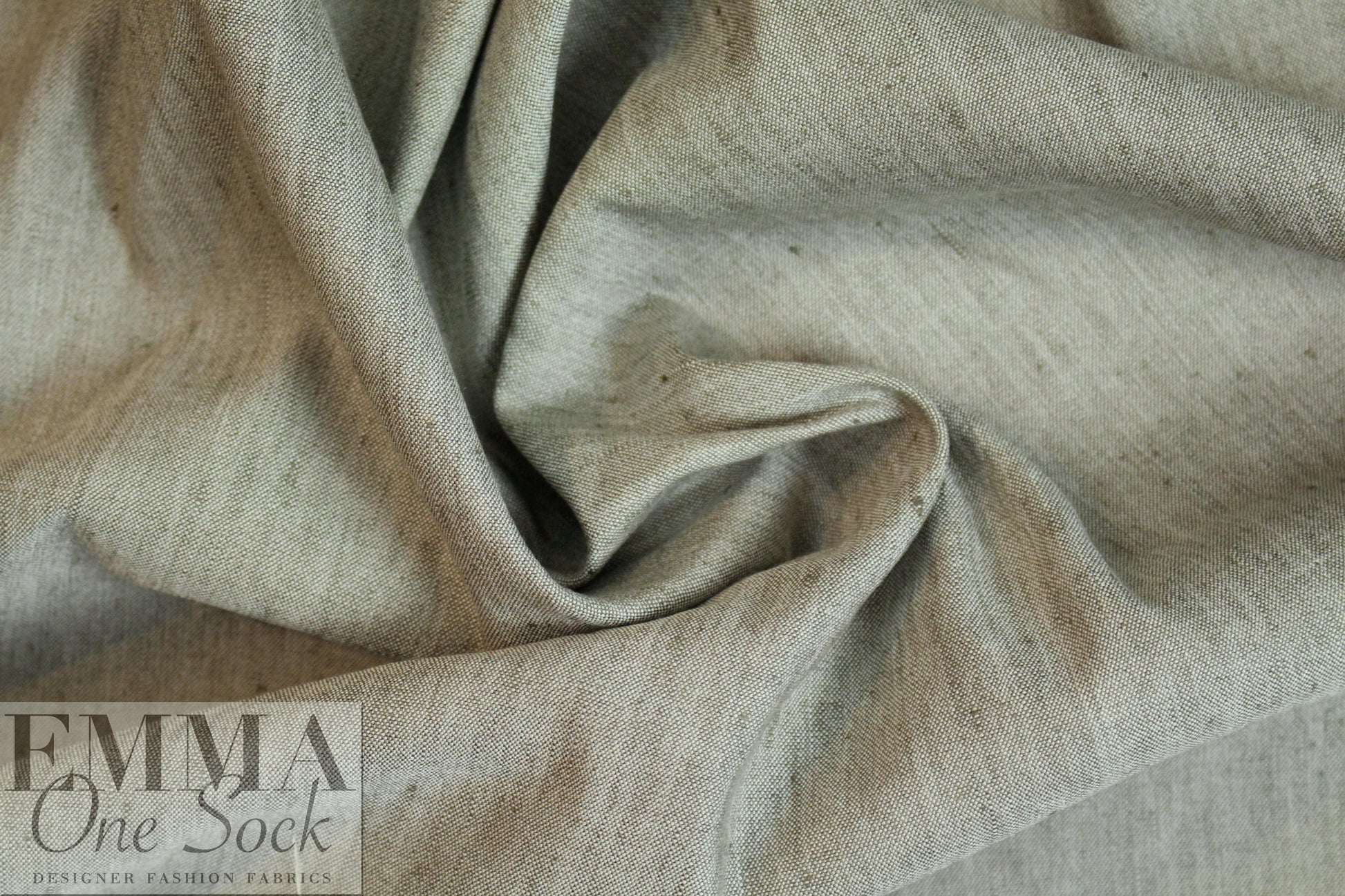European linen/rayon stretch woven - mushroom heather