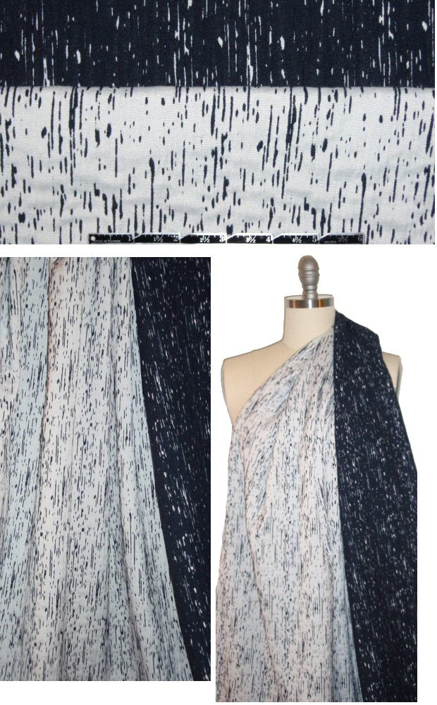 Marna R0 hatch design stretch matelasse'- midnight/stone 1.625 yd
