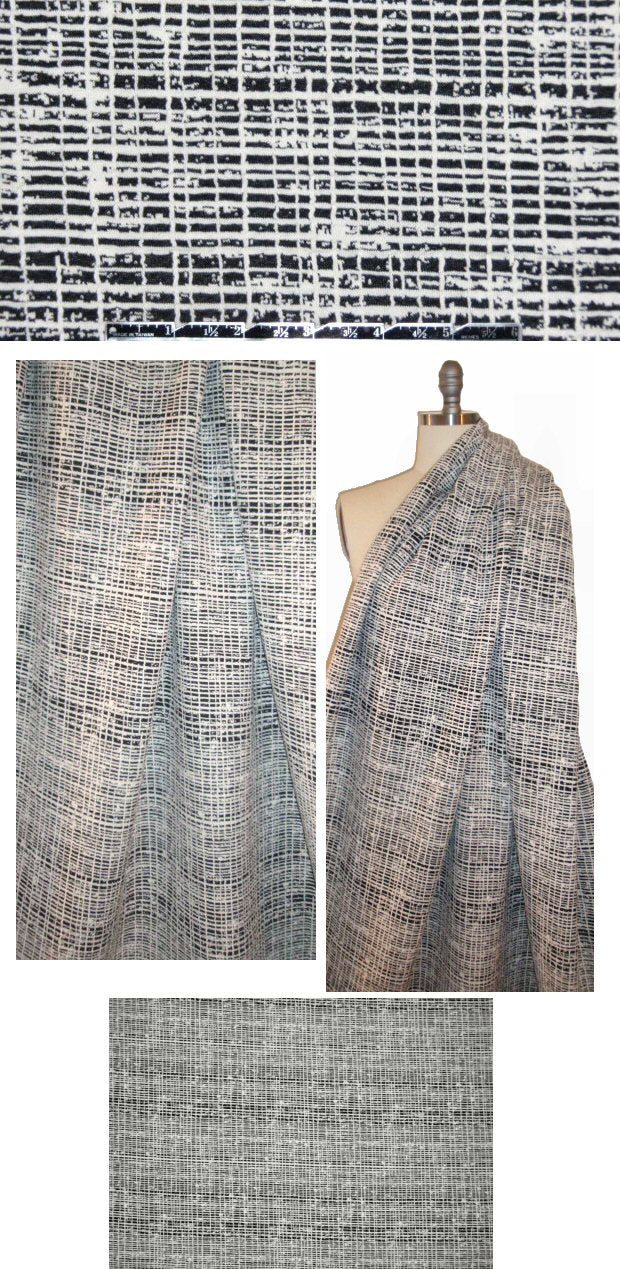 French grid design stretch matelasse'- black/white