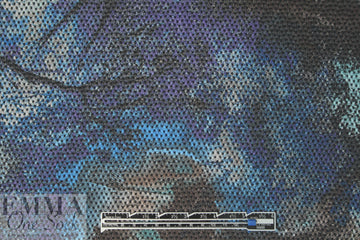 NY designer midnight abstract overprinted novelty stretch