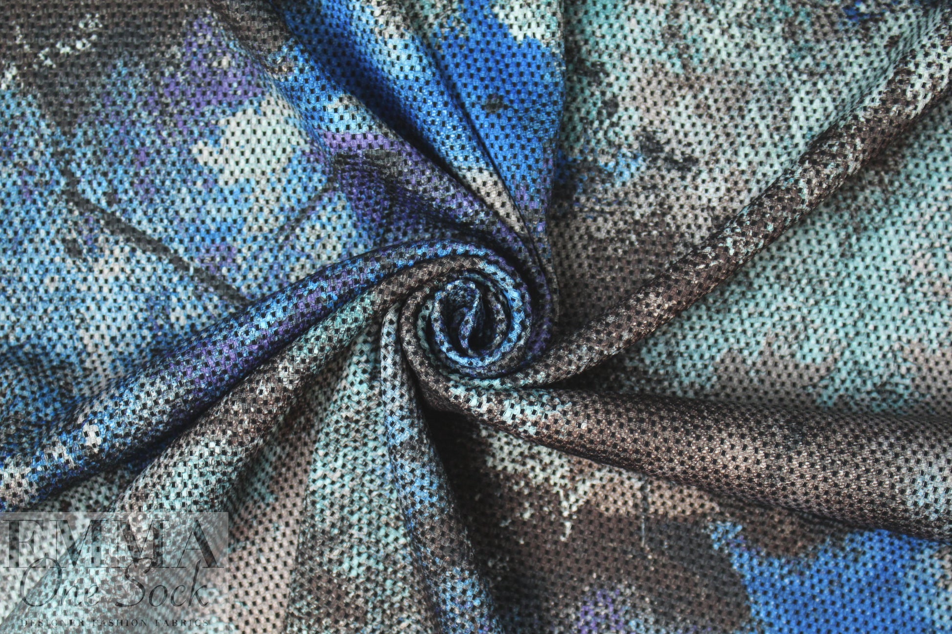 NY designer midnight abstract overprinted novelty stretch