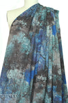 NY designer midnight abstract overprinted novelty stretch