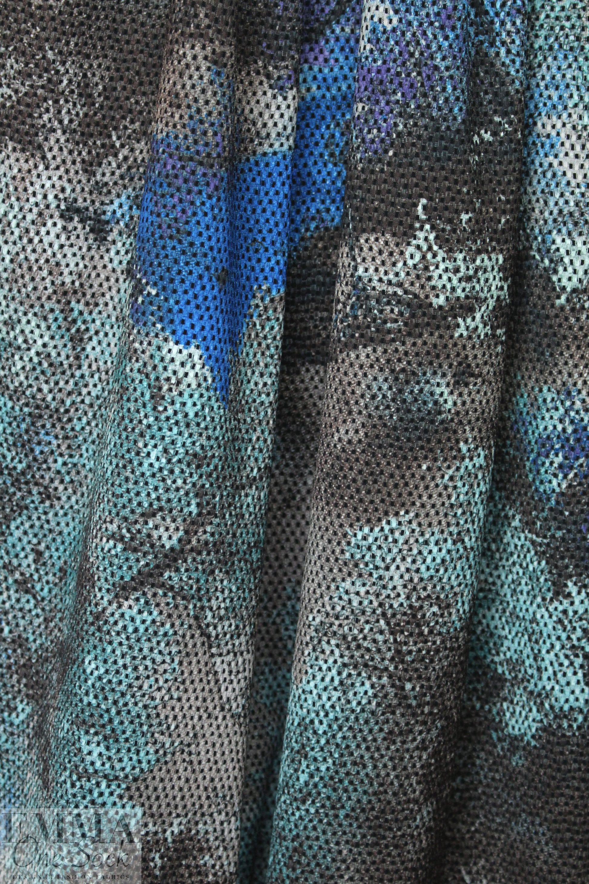 NY designer midnight abstract overprinted novelty stretch
