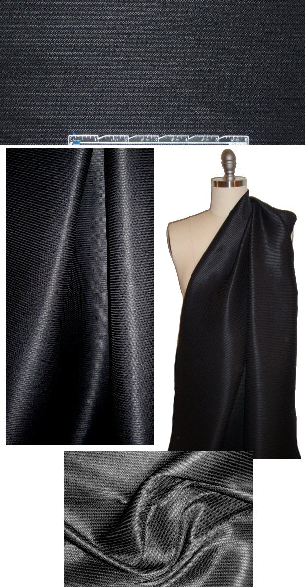 Italian ottoman stretch rib suiting - black