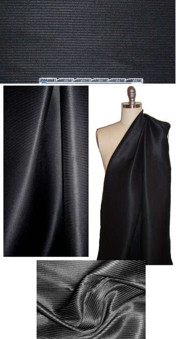 Italian ottoman stretch rib suiting - black
