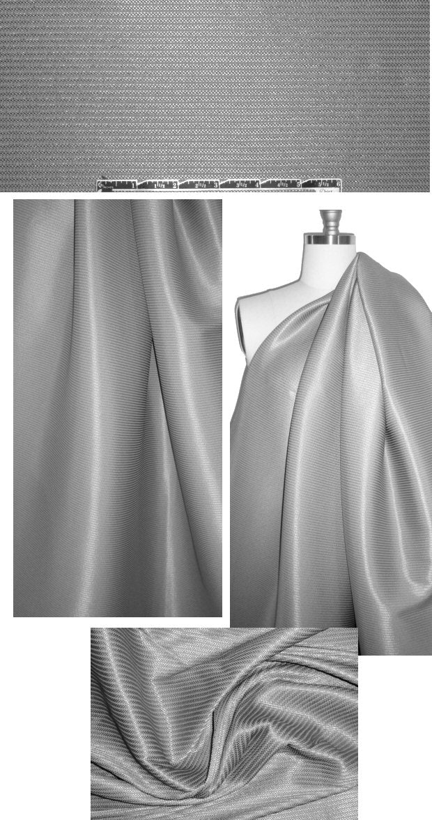 Italian ottoman stretch rib suiting - silvery gray 1.5 yd