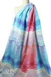 NY designer 3-D ombre' stretch cotton pique'