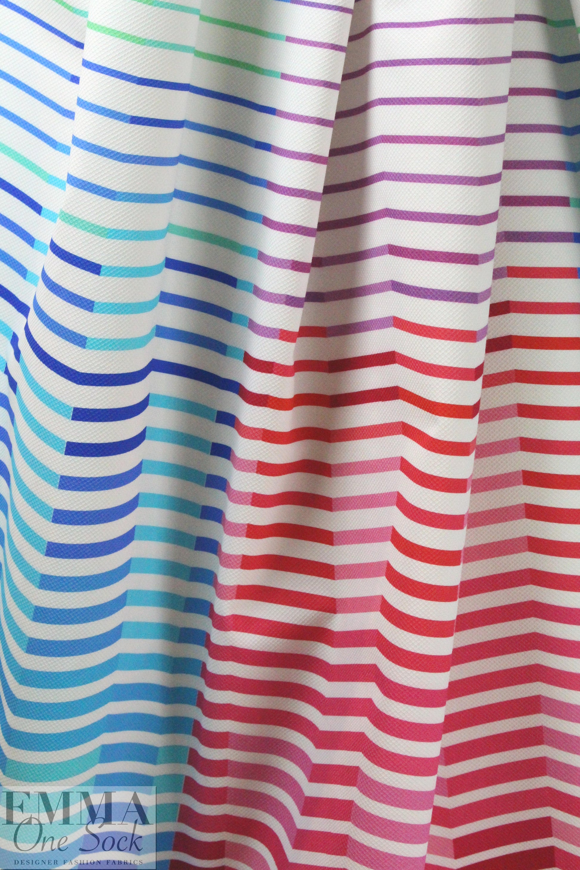 NY designer 3-D ombre' stretch cotton pique'