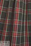 Italian stretch yarn dyed plaid - chocolate/deep red 1.875 yds