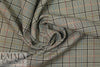 Italian stretch glen plaid suiting -  licorice/aqua/rust