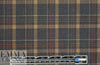 NY designer stretch yarn dyed plaid - charcoal/camel