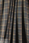NY designer stretch yarn dyed plaid - charcoal/camel .75 yds