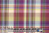 NY designer plum/olive yarn-dyed cotton stretch plaid